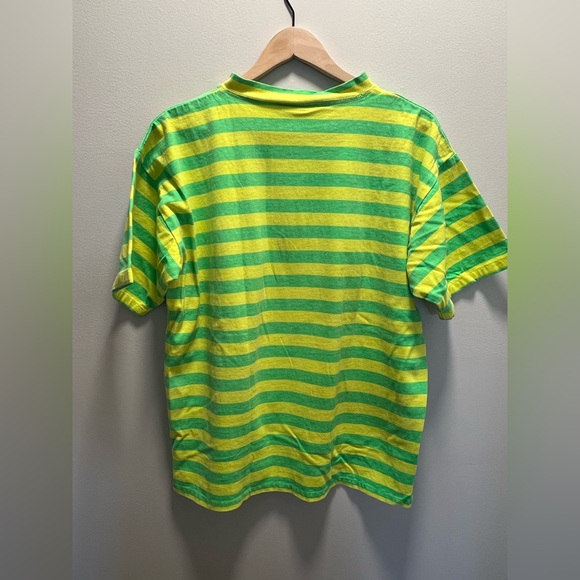 Quiksilver Vintage Green and Yellow Striped Oversized T-Shirt - Picture 2 of 8